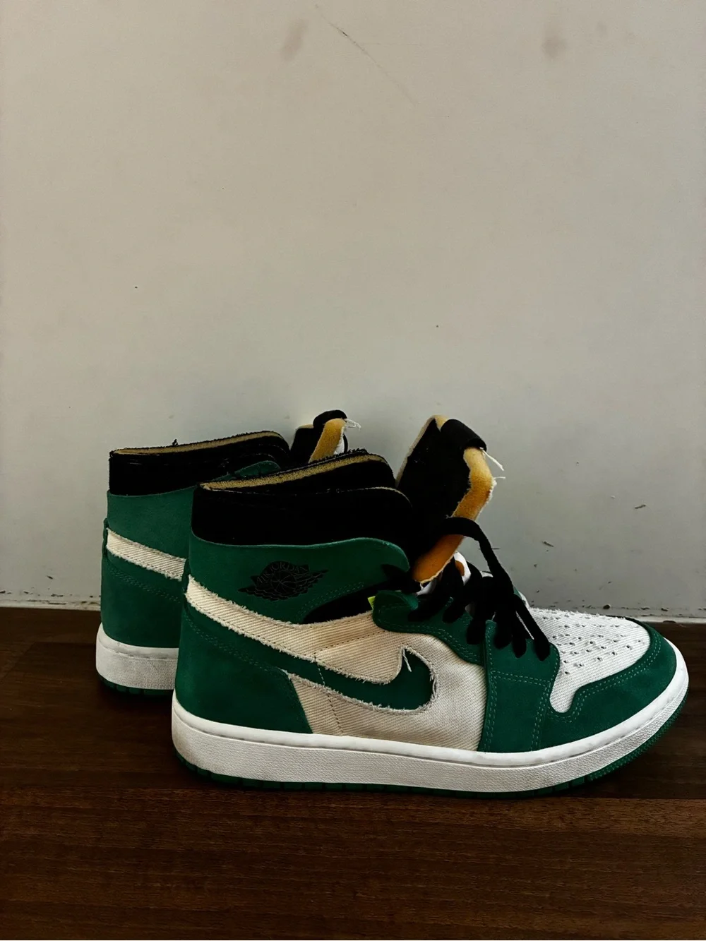 Jordan High-Top Sneakers in Green, White and Black